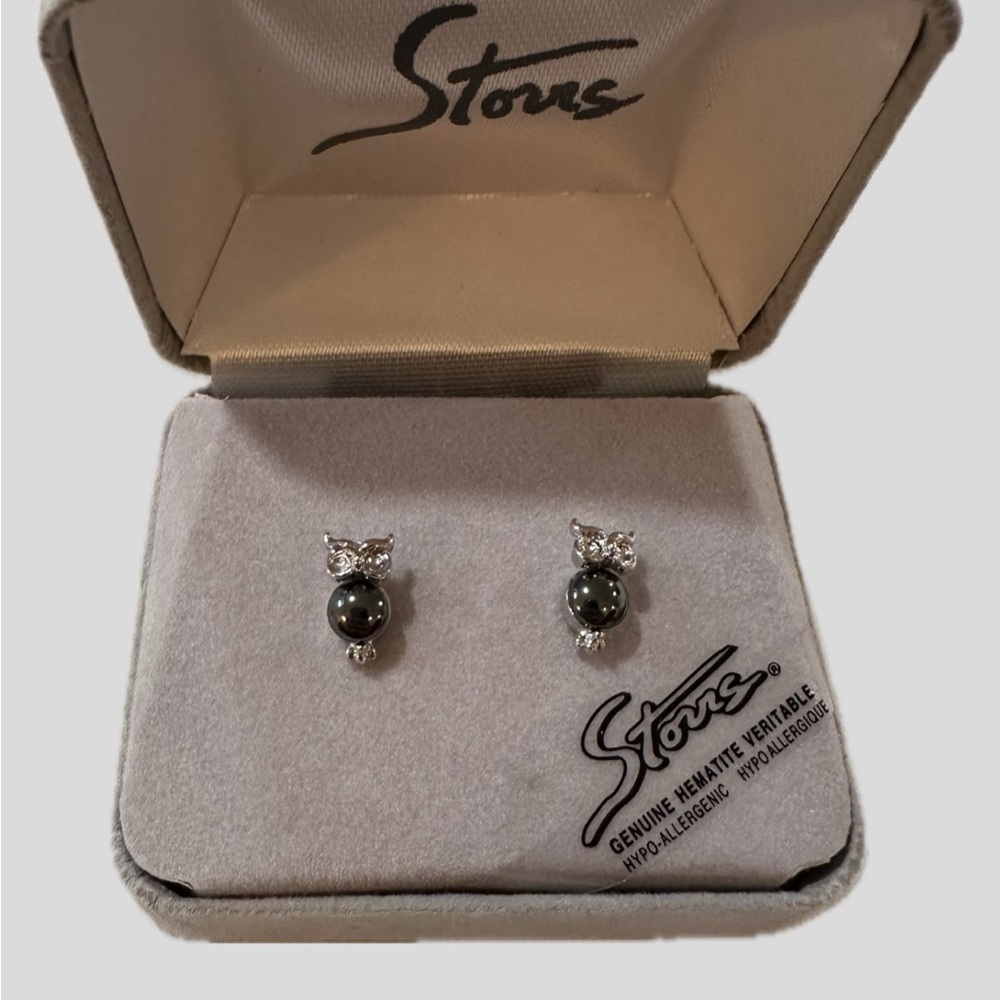 Silver hematite studs Earrings